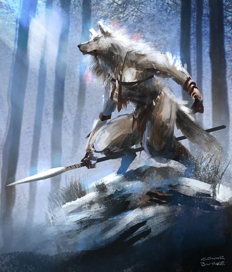 Were Creatures, Warriors Artwork, Pathfinder Rpg Characters, Bigfoot Art, Wolf Warriors, Warrior Art, Warriors Art, Wolf Artwork, Beast Creature