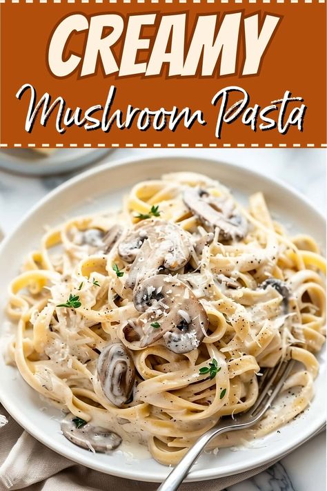 Pasta And Mushroom Recipes, Cream Of Mushroom Recipes, Mushroom Pasta Recipes, Cream Pasta Recipe, Cream Of Mushroom Pasta, Pasta With Mushrooms, Mushroom Recipes Pasta, Creamy Mushroom Pasta, Cream Pasta