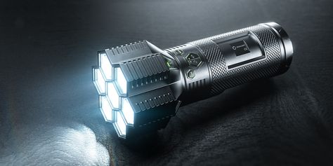 Hexalight Flashlight on Behance Sci Fi Flashlight, Flashlight Concept Art, Futuristic Flashlight, Lantern Design, 3d Modeling, Flashlight, Industrial Design, Product Design, Game Art