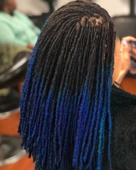 3,278 Likes, 104 Comments - LOC LUST ™ (@loc_lust) on Instagram: “L O C. L U S T™ Her hair looks amazing...she pulled this blue ting off so smooth  . . #Locs…” Ombre Locs, Blue Locs, Locs Natural, Natural Hair Diy, Dreads Girl, Beautiful Dreadlocks, Dreadlock Styles, Dreads Styles, Dread Hairstyles