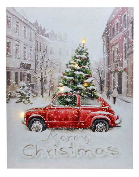 Images Noêl Vintages, Cute Christmas Wallpaper, Christmas Feeling, Christmas Gifts For Boyfriend, Christmas Drawing, Christmas Scenes, Red Car, Christmas Mood, Christmas Paintings