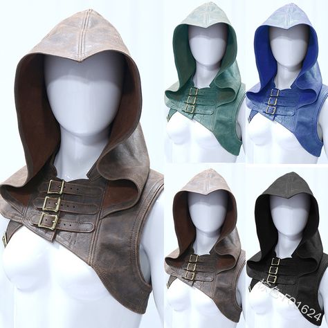 Smarter Shopping, Better Living! Aliexpress.com Masquerade Men, Warrior Cosplay, Moda Medieval, Hooded Shawl, Medieval Hats, Cosplay Clothes, Cape Costume, Fair Outfits, Hooded Cape