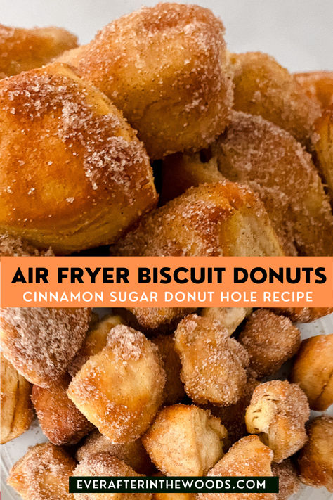 biscuit donuts Pilsbury Biscuit Doughnut, Airfryer Donut Holes, Air Fried Donuts With Biscuits, Airfryer Biscuit Donut, Canned Biscuit Donut Recipes Air Fryer, Canned Buiscits In Air Fryer, Donut Biscuit Recipe, Air Fryer Cinnamon Sugar Donut Holes, Air Fryer Donut Holes Biscuits