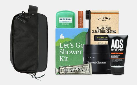 10 Essentials For Your Dopp Kit | GearMoose Dopp Kit Essentials, Charcoal Cleanser, Dollar Shave Club, 10 Essentials, Sunscreen Spf 50, A Start, Grooming Routine, Dental Floss, Dopp Kit