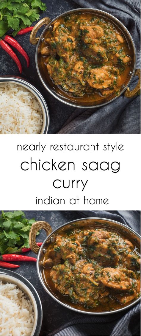 nearly restaurant style chicken saag curry - glebe kitchen Chicken Saag, Asain Food, Saag Recipe, Pakistani Recipes, Indian Foods, Tandoori Masala, Indian Chicken, Curry Dishes, Global Cuisine