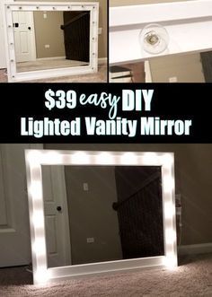 Impressions Mirror, Diy Vanity Mirror With Lights, Diy Vanity Lights, Do It Yourself Decoration, Diy Vanity Mirror, Billy Regal, Diy Bathroom Design, Lighted Vanity, Diy Lampe