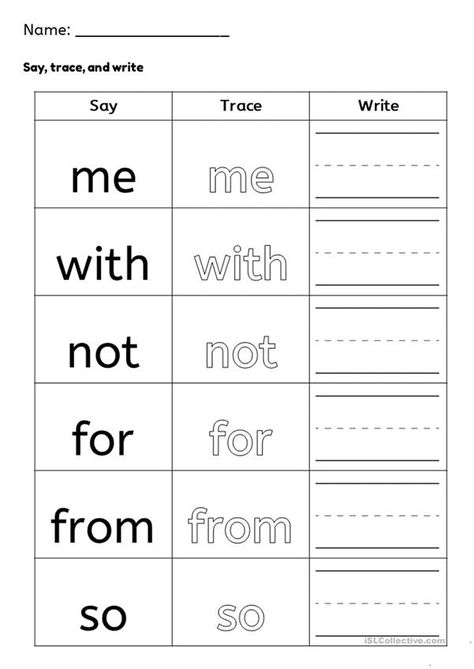 Fry Sight Words 1 (Part 3) - English ESL Worksheets for distance learning and physical classrooms September Worksheets, Kindergarten Sight Word Worksheets, 1st Grade Sight Words, Reading Kindergarten, Asd Classroom, Special Needs Teacher, Back To School Worksheets, Fry Sight Words, Kindergarten Reading Activities