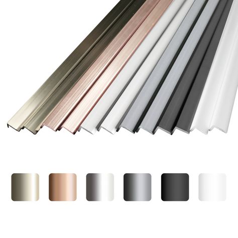 Sunwings 36'' x 0.25'' Aluminum Peel And Stick Edge Trims & Reviews - Wayfair Canada Tile Trim Edge Kitchen Backsplash, Backsplash Trim, Subway Backsplash, Stick Tile Backsplash, Rustic Art Deco, Tiles Direct, Peel And Stick Backsplash, Stick Backsplash, Diy Backsplash