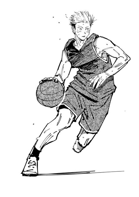 Basketball Poses Drawing, Basketball Manga, Drawing Pfp, Basketball Drawings, Basketball Anime, Last Resort, Basketball Art, Yuji Itadori, Basketball Team