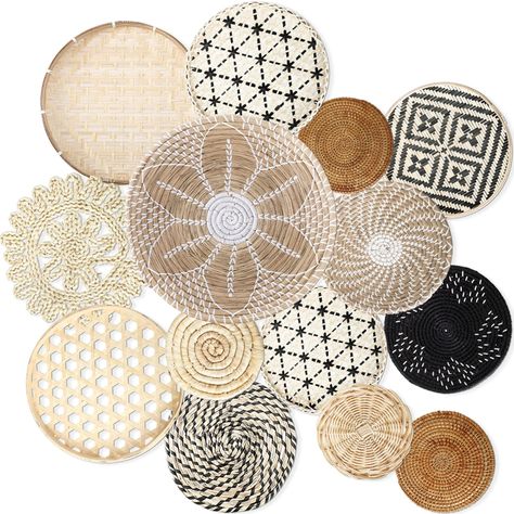 PRICES MAY VARY. Multifunctional Wall Decoration: you will get 14 woven wall decorations in various styles and various sizes, this beautiful combination and sufficient quantity can meet your daily use and decoration needs; They also can be applied as placemats and centerpieces Novel Bohemian Style: our hanging woven wall basket set is designed to create a natural and exotic atmosphere in your home, boho style wall decor is suit for decorating your gallery walls, windows, fireplaces, wedding back Rattan Wall Art, Woven Wall Basket Decor, Woven Basket Wall Decor, Wall Basket Decor, Wicker Wall Decor, Woven Basket Wall, Woven Wall Baskets, Seagrass Baskets, Basket Wall Art