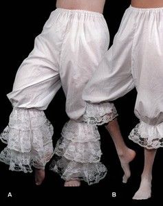 Pantaloons are loose-fitting usually shorter than ankle-length trousers. Pioneer Clothing, Pioneer Trek, Frou Frou, Costume Patterns, Vintage Lingerie, Historical Fashion, Shoes Jewelry, Ruffles, Dancing