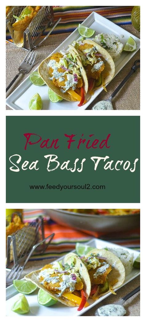 Sea Bass Tacos, Cooking Sea Bass, Bass Recipes, Gravlax Recipe, Pan Fried Trout, Dill Cream Sauce, Baked Sea Bass, Sea Bass Recipes, Gluten Free Tacos