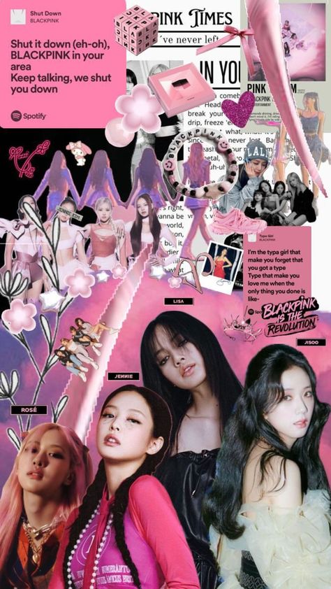 Shuffles Wallpapers Kpop, Black Pink Collage, Blackpink Design, Kpop Chibi Blackpink, Blackpink Collage, Kpop Collage, Pink Wallpaper Hello Kitty, Kpop Iphone Wallpaper, Choir Music