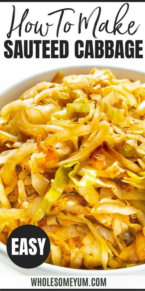 Cooked Cabbage Recipes, Cabbage Recipes Southern, Sautéed Cabbage, Easy Cabbage Recipes, Fried Cabbage Recipes, Cabbage Side Dish, Cabbage Recipes Healthy, Sauteed Cabbage, Cabbage Recipe