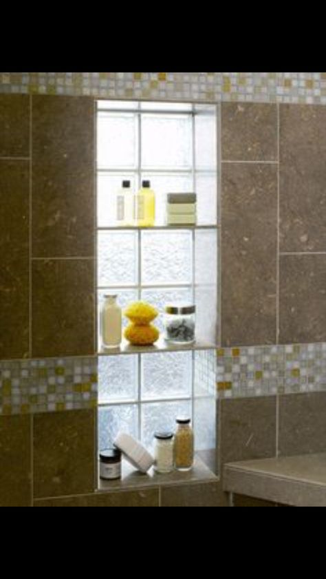 Pic Shower Window, Glass Block Shower, Glass Block Windows, Window In Shower, Shower Lighting, Casa Country, Decor Ikea, Bad Inspiration, Shower Niche