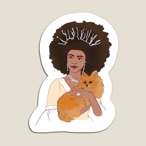 Quick sketch. Drawing Queen Charlotte with dog • Millions of unique designs by independent artists. Find your thing. Queen Charlotte, Quick Sketch, Dog Stickers, Science Poster, Top Artists, Stranger Things Fanart, Colorful Prints, Sell Your Art, Independent Artist