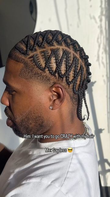 Small Men Braids, Zig Zag Men Braids, Criss Cross Braids Men, Son Hairstyles, Mens Braid Styles, Design Stitch Braids, Black Man Hairstyle, Men Cornrows Design, Guy Braids