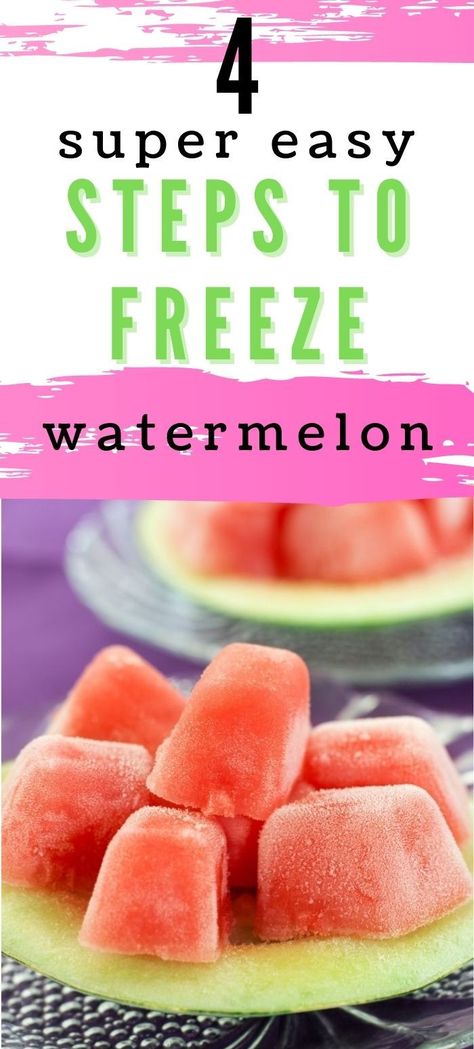 Freeze Watermelon How To, Freezing Watermelon How To, Watermelon Ice Cubes, How To Freeze Fruit, Can You Freeze Watermelon, Watermelon Mixed Drinks, Watermelon Snacks, Freeze Watermelon, Freezing Watermelon