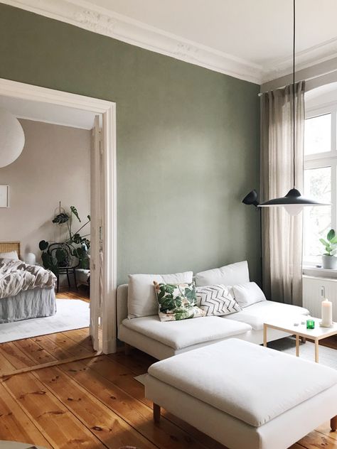 my scandinavian home: A Serene Swedish Home In A Berlin Rental Swedish Home, My Scandinavian Home, Scandinavia Design, Swedish House, Living Room Green, Indian Home Decor, Scandinavian Home, Scandinavian Interior, Green Wall