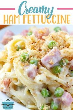 Easy Fettuccine, Ham Casserole Recipes, Ham Dishes, Ham Casserole, Leftover Ham Recipes, Country Cook, Diy Designs, The Country Cook, Dinner Easy