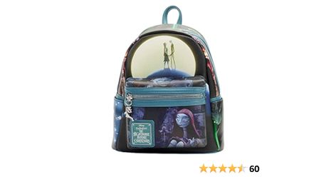 Amazon.com | Loungefly Disney Nightmare Before Christmas Final Frame Womens Double Strap Shoulder Bag Purse | Casual Daypacks Nightmare Before Christmas Backpack, Disney Nightmare Before Christmas, Mini Mochila, Loungefly Bag, Disney Bag, Zipper Charms, Loungefly Disney, Jack And Sally, The Nightmare Before Christmas