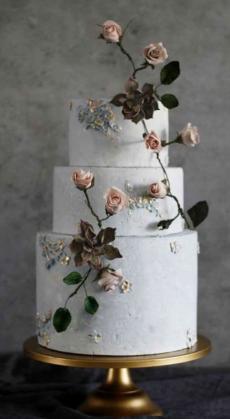 Wedding Cake Styles, Concrete Wedding Cake, Concrete Wedding, Cake Styles, Textured Wedding Cakes, Blue Wedding Cake, Types Of Wedding Cakes, Fancy Wedding Cakes, Cake Style