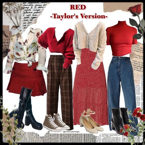 Tv Clothes, Taylor Outfits, Taylor Swift Party, Taylor Swift Birthday, Taylor Swift Tour Outfits, Aesthetic Outfit Ideas, Taylor Swift Red, Taylor Swift Outfits, Dress Design Sketches