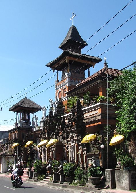 Denpasar - Wikipedia Denpasar Bali, Japanese History, Religious Architecture, Asian History, Church Architecture, Roman Catholic Church, Denpasar, Roman Catholic, Catholic Church