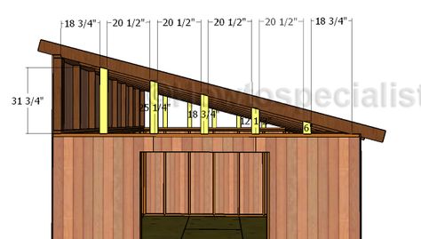 12x16 Lean to Shed Roof Plans | HowToSpecialist - How to Build, Step by Step DIY Plans Building A Shed Roof, Kayak Storage Rack, Lean To Roof, Lean To Shed Plans, Shed Construction, Lean To Shed, Modern Shed, Cheap Sheds, Kayak Storage