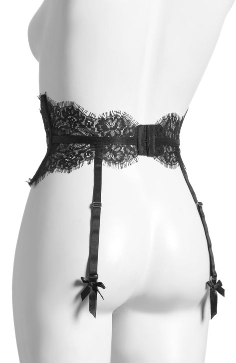 Eyelash lace lends extra spice to this flirty garter belt with fully adjustable straps for the perfect fit. 100% nylon Machine wash, line dry Imported Lace Garter, Dita Von, Dita Von Teese, Nightwear, Eyelashes, Adjustable Straps, Perfect Fit, Nordstrom, Lingerie