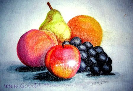 Draw Still Life, Scenery Drawing For Kids, Oil Pastel Crayons, Fruit Sketch, Fruit Art Drawings, Chalk Pastel Art, Oil Pastel Drawings Easy, Oil Pastel Colours, Fruits Drawing