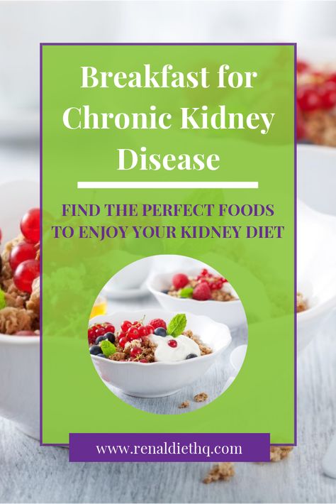 Eating a kidney-friendly breakfast is one of the most recommended treatments for stage 3 CKD. Stop the progressive damage of kidney disease when you follow a CKD breakfast plan that involves low sodium recipes. With chronic kidney disease, you likely have dietary restrictions that need to be followed closely. CKD breakfast is more likely restricted to low sodium or little to no salt breakfast recipes. Click on over to the blog and grab these easy to create low sodium breakfast recipes now. Ckd Breakfast Recipes, Ckd Diet Recipes Breakfast, Renal Breakfast Ideas, Renal Diet Breakfast Ideas, Ckd Diet Recipes, Ckd Diet, Renal Diet Menu, Healthy Kidney Diet, Food For Kidney Health