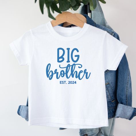 Big Brother Shirt Est. 2024 Baby Announcement Shirt Personalized Gift for Big Brother Going to be a Big Brother Tee Pregnancy Reveal Gifts Big Brother Announcement Ideas, 2024 Baby Announcement, Gift For Big Brother, Baby Announcement Shirt, Big Brother Announcement, Pregnancy Reveal Gifts, Big Brother Gift, Baby Announcement Shirts, Big Brother Shirt