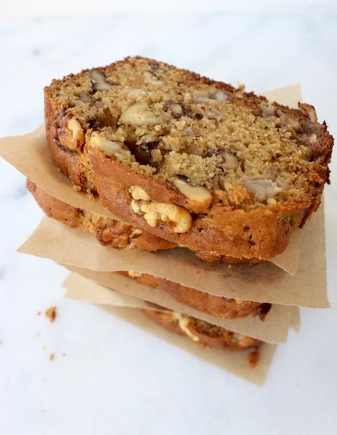 Sliced Ricotta Banana WallNut Bread Walnut Bread Recipe, Ricotta Recipe, Ripe Banana Recipe, Banana Bread Cake, Banana Nut Bread Recipe, Nut Bread Recipe, Banana Walnut Bread, Ricotta Recipes, Banana Nut Bread