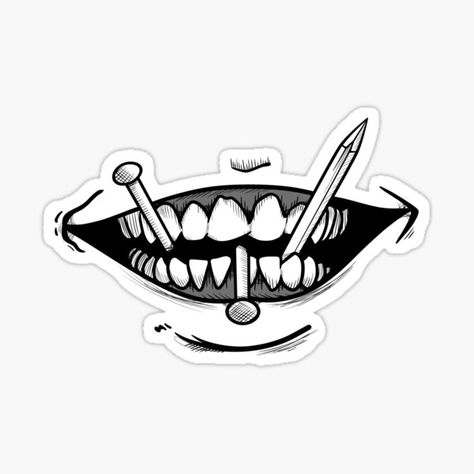 Mouth Tattoo Design, Mouth Tattoo, Design Drawings, Tattoo Design Drawings, Tattoo Design, Crayon, Sticker Design, Sell Your Art, Vinyl Decal Stickers