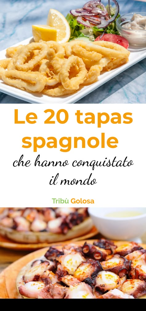 Le #tapas sono #snack che vengono serviti nei bar e nei ristoranti #spagnoli per #sgranocchiare e accompagnare la bevanda. Per chi non è spagnolo, va spiegato che le tapas sono  una delizia per il palato e per i sensi.  Si tratta di #bocconcini gustosi, croccanti e colorati. Ecco tutte le tapas più conosciute ed apprezzate.  #spagna #tribugolosa #gourmettribe #golosiditalia #cucinaspagnola #food #italianfood #foodstyling #yummy #foodlover #ricette  #ricettefacili Classic Italian Dishes, Spanish Tapas, Spanish Cuisine, Finger Food Appetizers, International Recipes, Finger Food, Savoury Food, Finger Foods, Appetizer Recipes