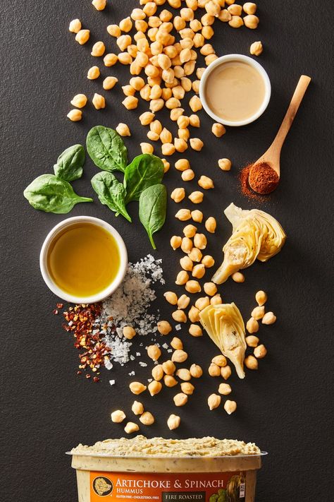 Hummus Photography, Spinach Hummus, Photography Food Styling, Roasted Artichoke, Lebanese Recipes, Photography Food, Spinach Artichoke, Fire Roasted, Food Photography Styling