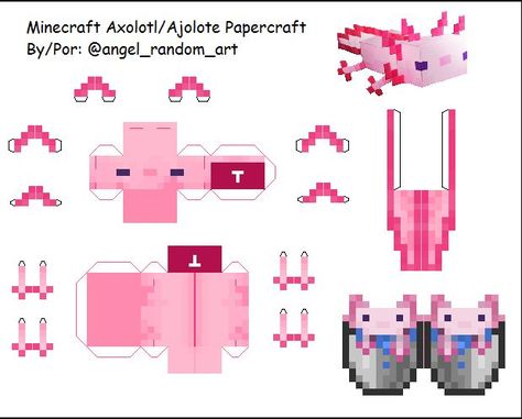 Cutout Templates, Diy Minecraft Decorations, Minecraft Axolotl, Toys Template, Paper Folding Crafts, Creeper Minecraft, Diy Minecraft, Paper Toys Template, Instruções Origami