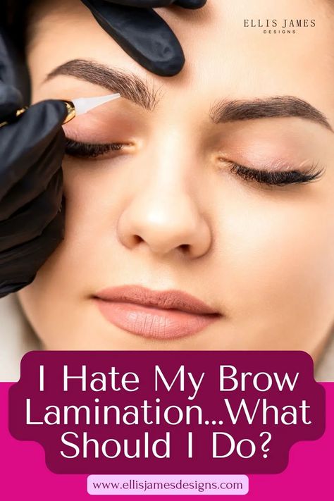 Many people rave about brow laminations and love how their brows look after the procedure. However, not everyone is delighted with their results. Some find themselves saying, “I hate my brow lamination!” If this describes you, continue reading to learn more about your options to help you fix or reverse the lamination. | What is a Brow Lamination? | How long does brow lamination last? | Ways to Reverse a Brow Lamination | #eyebrow #brow #browlamination Subtle Brow Lamination, Eyebrow Lamination Before And After, Natural Brow Lamination, Brow Lamination Before And After, Laminated Eyebrows, Makeup Basics, Eyebrow Lamination, Benefit Brow, Brow Styling