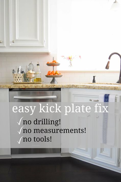 The Easiest DIY Dishwasher Kick Plate | Once Again, My Dear Irene Kick Plate Ideas, Cabinet Toe Kick, Maytag Dishwasher, Plate Ideas, Plates Diy, Kitchen Board, Kick Plate, Dish Washer, Good To Know