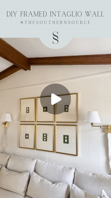 Meredith | Modern Southern Style on Instagram: "Comment SHOP for sources. Spending a little extra time to make small customizations goes a long way! Can you believe the rematting is only $5?! Yes! These Amazon frames fit intaglios 🙌🏻 no floating required. What you see in this video is what you get. Gorgeous designer #lookforless intaglio gallery wall! Gallery wall tutorial with sources is linked in my bio under @shop.ltk! Thanks for watching 🫶🏼 and shopping my sources! Featured here are the 16x20 (3 pack) frames from @amazonhome @kateandlaurel has informed me a restock of this size is coming soon. The 14x18 size is IN STOCK now!" Amazon Frames, Frame Matting Diy, Framed Intaglios, Gallery Wall Tutorial, Framing Ideas, Gold Frames, Custom Mats, Southern Home, Frame Matting