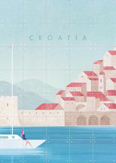 Croatia Illustration, Henry Rivers, German Design, Dutch Design, European Designs, Design Awards, Travel Posters, Croatia, 20 Cm