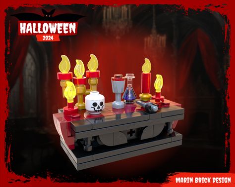 LEGO MOC Lego Vampire Altar MOC - Halloween Medieval DnD scenery props by marinbrickdesign | Rebrickable - Build with LEGO Vampire Furniture, Lego Vampire, Dnd Scenery, Halloween Downloads, Lego News, Building Instructions, Lego Parts, Lego Group, Brick Design