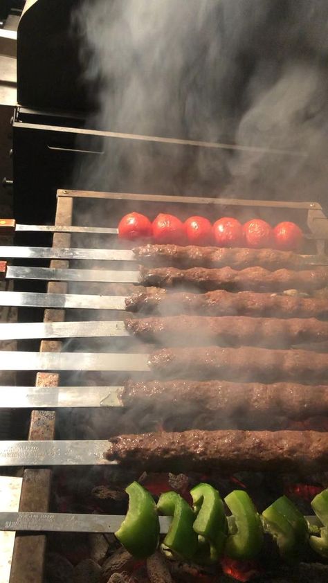 KABOB KOOBIDEH | GRILLED MINCED MEAT KABOBS [Video] | Recipe [Video] | Koobideh recipe, Instagram food, Food drink photography Beef Koobideh Recipe, Persian Kabob Recipe, Meat Kabobs, Koobideh Recipe, Raw Onion, Hot Coals, Ground Lamb, Food Drink Photography, Food Vids