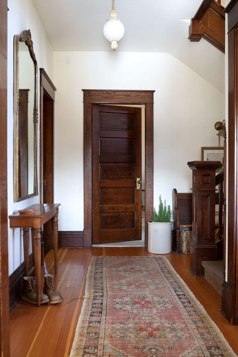 Historic Home Wood Floors, Turn Of The Century Farmhouse, Hidden House Features, Academia Farmhouse, The Grit And Polish, Grit And Polish, Kenwood House, Craftsman Home Interiors, Bedford Street