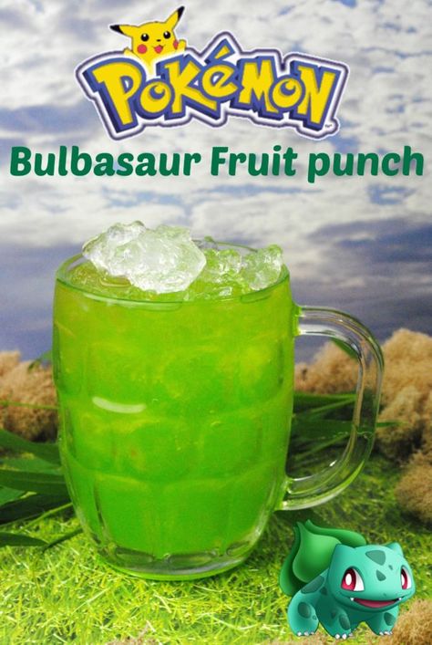 pokemon fruit punch recipes Pokemon Food Recipes, Pokemon Fruit, Pokemon Recipe, Punch Recipes For Kids, Fruit Punch Recipe, Punch Drink, Adult Activities, Pokemon Themed Party, Seventh Birthday