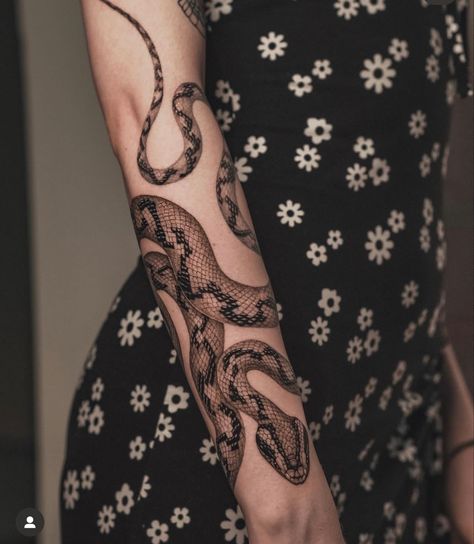 Cool Snake Tattoos For Men, Real Snake Tattoo, Snake Tattoo Down Arm, Calf And Shin Tattoo, Arm Wrap Snake Tattoo, Snake Around Hand Tattoo, Diamondback Snake Tattoo, Snake Coiling Around Arm Tattoo, Phyton Snake Tattoo