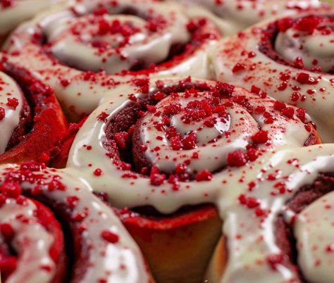 Red Velvet Cinammon Roll, Red Velvet Cinnamon Rolls Recipe, Red Velvet Cinnamon Rolls, Crimson Velvet, Red Velvet Flavor, Natural Food Coloring, Red Food Coloring, Cinnamon Rolls Recipe, Chocolate Cinnamon