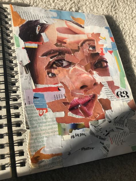 Identity Art Gcse, A Level Sketchbook, Gcse Sketchbook, Art Folio, Face Collage, Art Alevel, Gcse Art, Identity Art, A Level Art