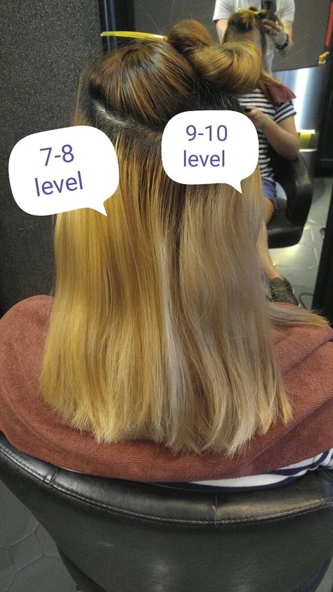 You must pre-lighten your hair to level 9-10 in order to get rid of brassy tones Tone Yellow Hair, Tone Orange Hair, Brown Hair Pictures, Brassy Blonde Hair, Yellow Blonde Hair, Blonde Toner, Hair Levels, Color Correction Hair, Yellow Hair Color